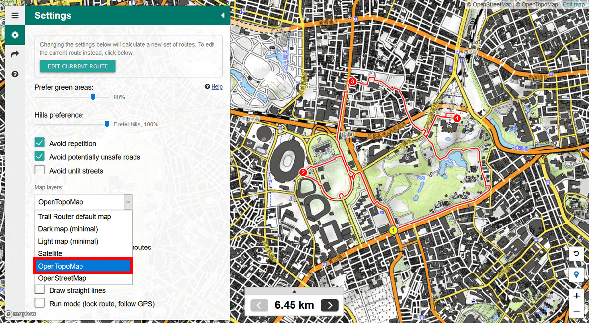 無料でランニングルートを自動生成し緑に囲まれた走りやすいコースを開拓できる Trail Router Gigazine