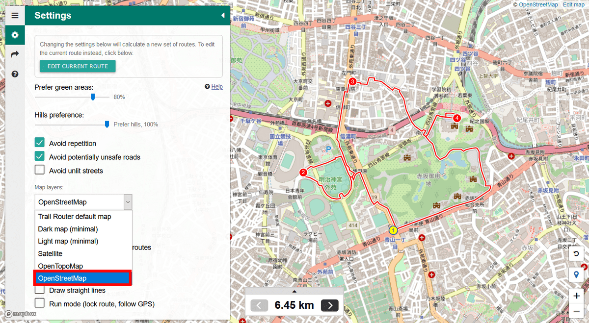 無料でランニングルートを自動生成し緑に囲まれた走りやすいコースを開拓できる Trail Router Gigazine