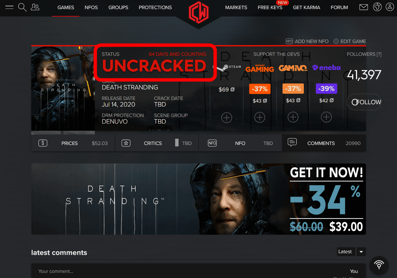 OmyCrack - Monitors the crack status of all games