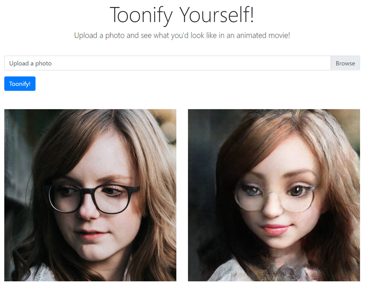 自分の顔をディズニーアニメ風に変換できる Toonify Yourself を使ってみた Gigazine