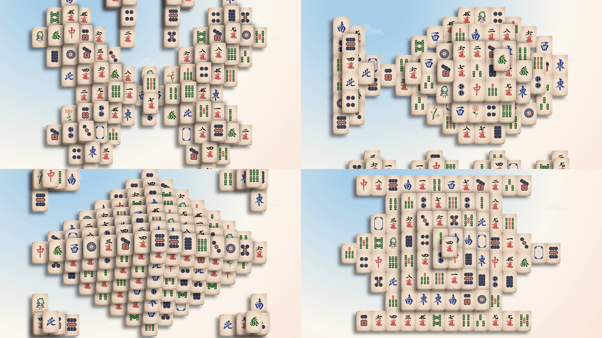 麻雀牌のペアを消していく「四川省」をより立体的かつさまざまな配置で