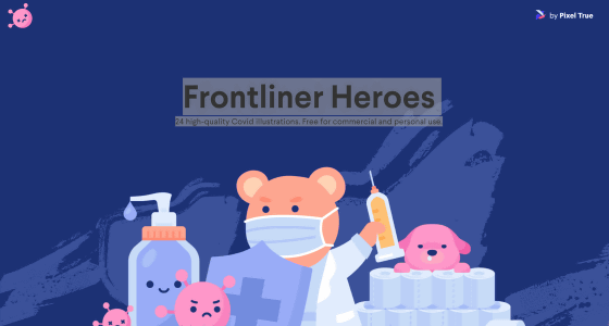 無料ダウンロード 商用利用も可能なかわいい新型コロナウイルス感染症の画像 Frontliner Heroes Gigazine