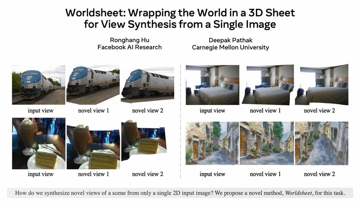 たった1枚の画像から 奥行きがあり視点を前後左右に動かせる3d画像を生成する方法 が開発される Gigazine