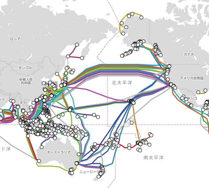 世界の海底ケーブルの敷設位置が一目でわかる世界地図 Submarine Cable Map Gigazine