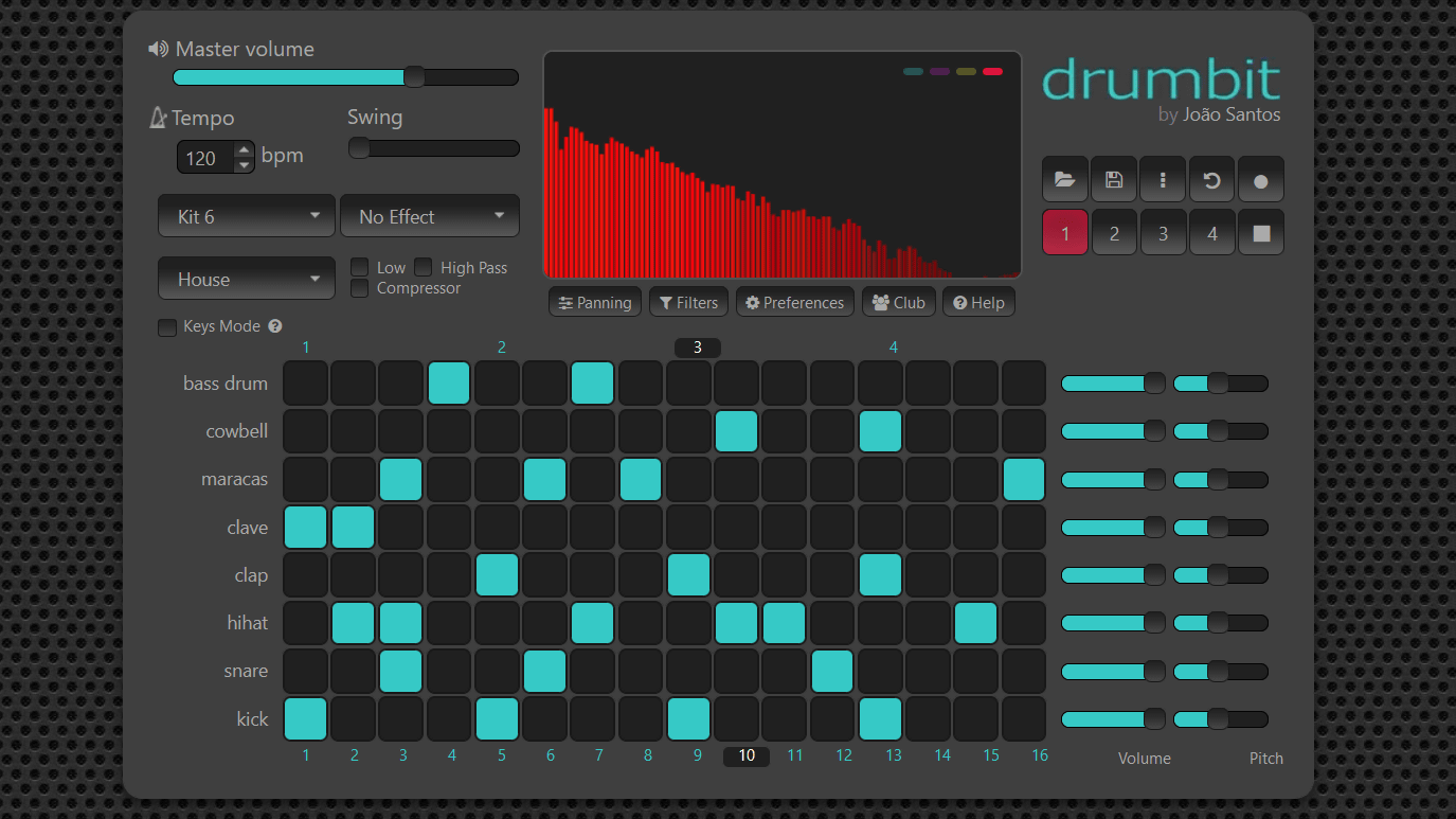 無料でブラウザから自由にビートを刻めるドラムマシンアプリ Drumbit Gigazine