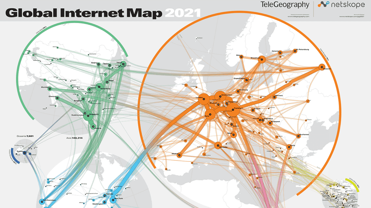 インターネットの接続状況を視覚的に実感できる「Global Internet Map」 GIGAZINE