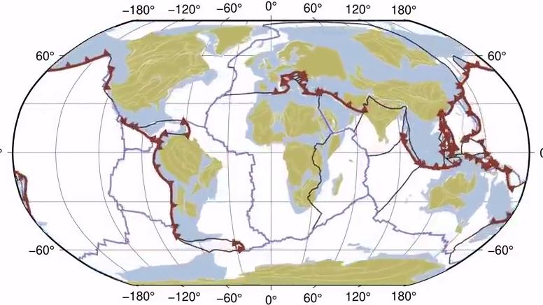 10億年前から現代までの大陸の移動を可視化したムービー - GIGAZINE