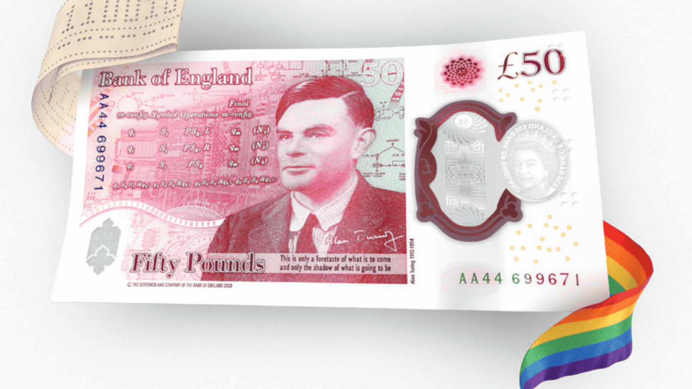 計算機科学の父」アラン・チューリングを採用したイギリス50ポンド紙幣 