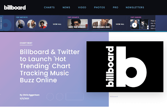 Billboard Announces Daily Hit Chart Billboard Hot Trending That Summarizes Buzzed Songs Gigazine