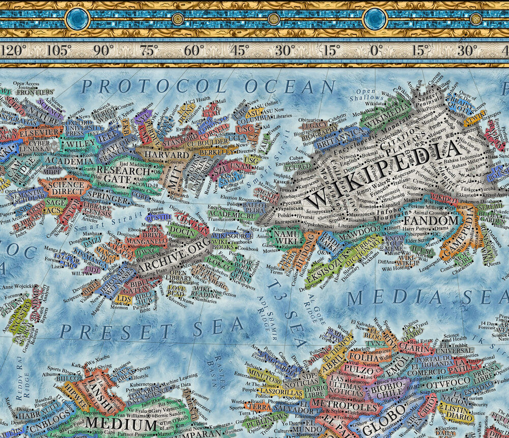 インターネット全体の傾向と動向がざっとまとめてわかる地図 Map Of The Internet Gigazine