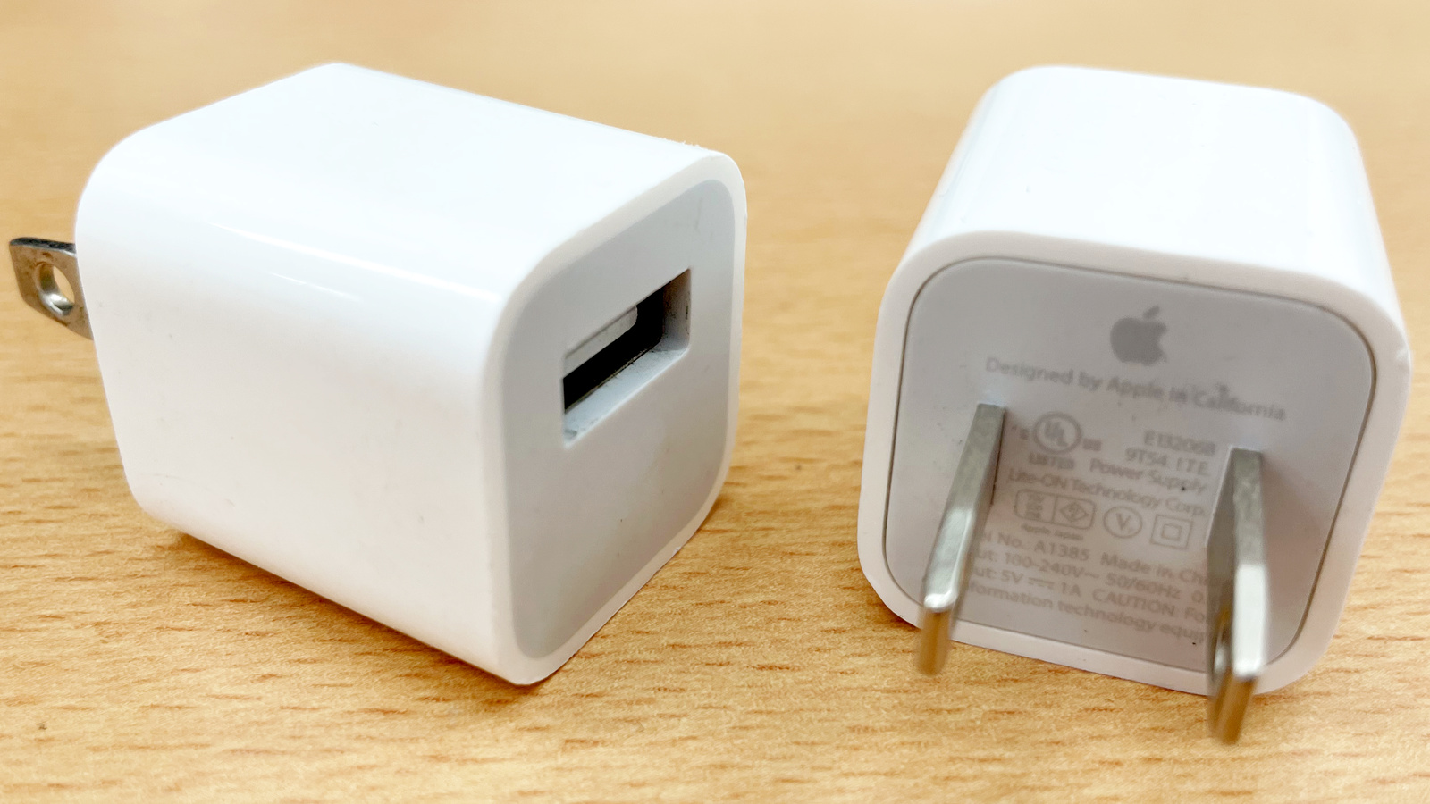 After disassembling the USB power adapter of the iPhone, the