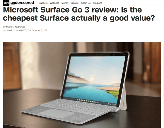 Surface Go 3」海外レビューまとめ、Windows 11搭載の10.5インチタブレットPCを購入する価値があるユーザーとは？ -  GIGAZINE