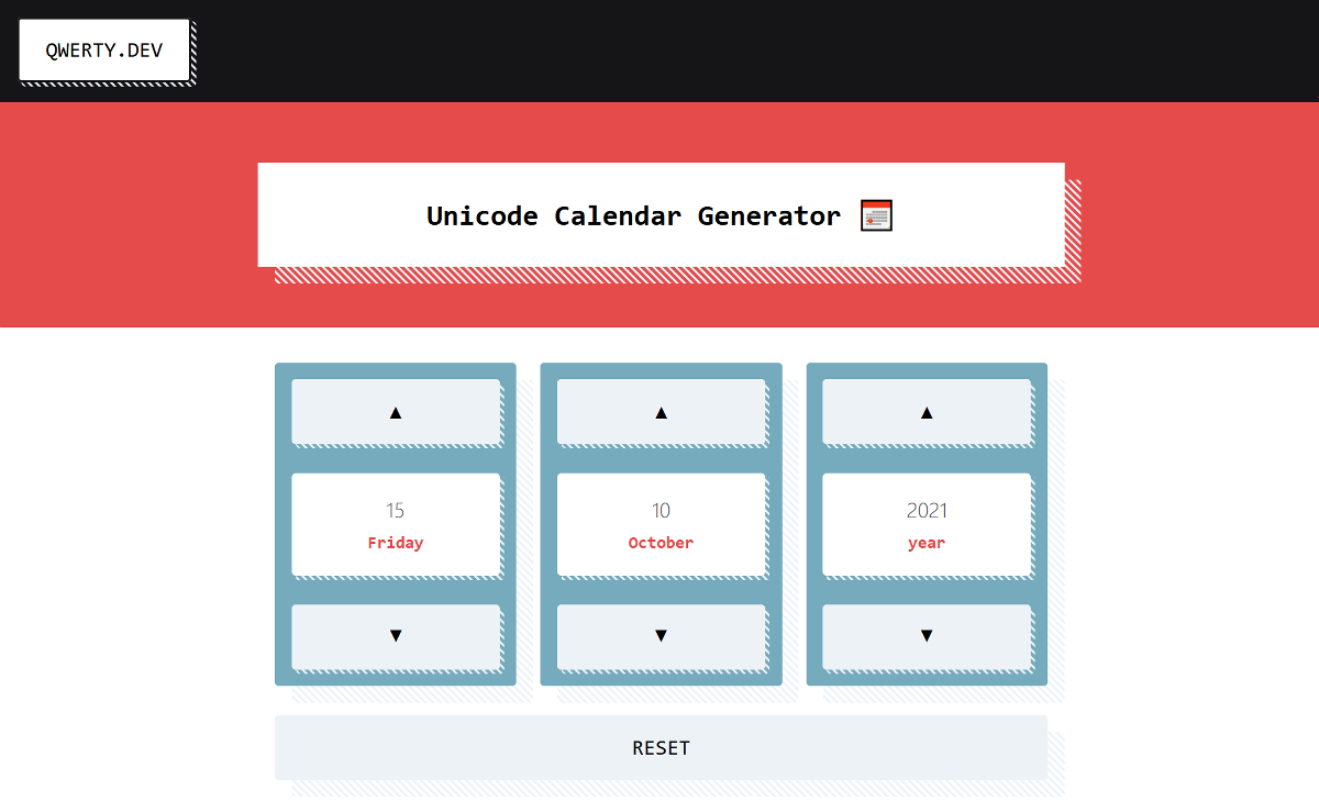 Unicode Calendar review that can instantly create a text calendar can be copied and pasted - GIGAZINE