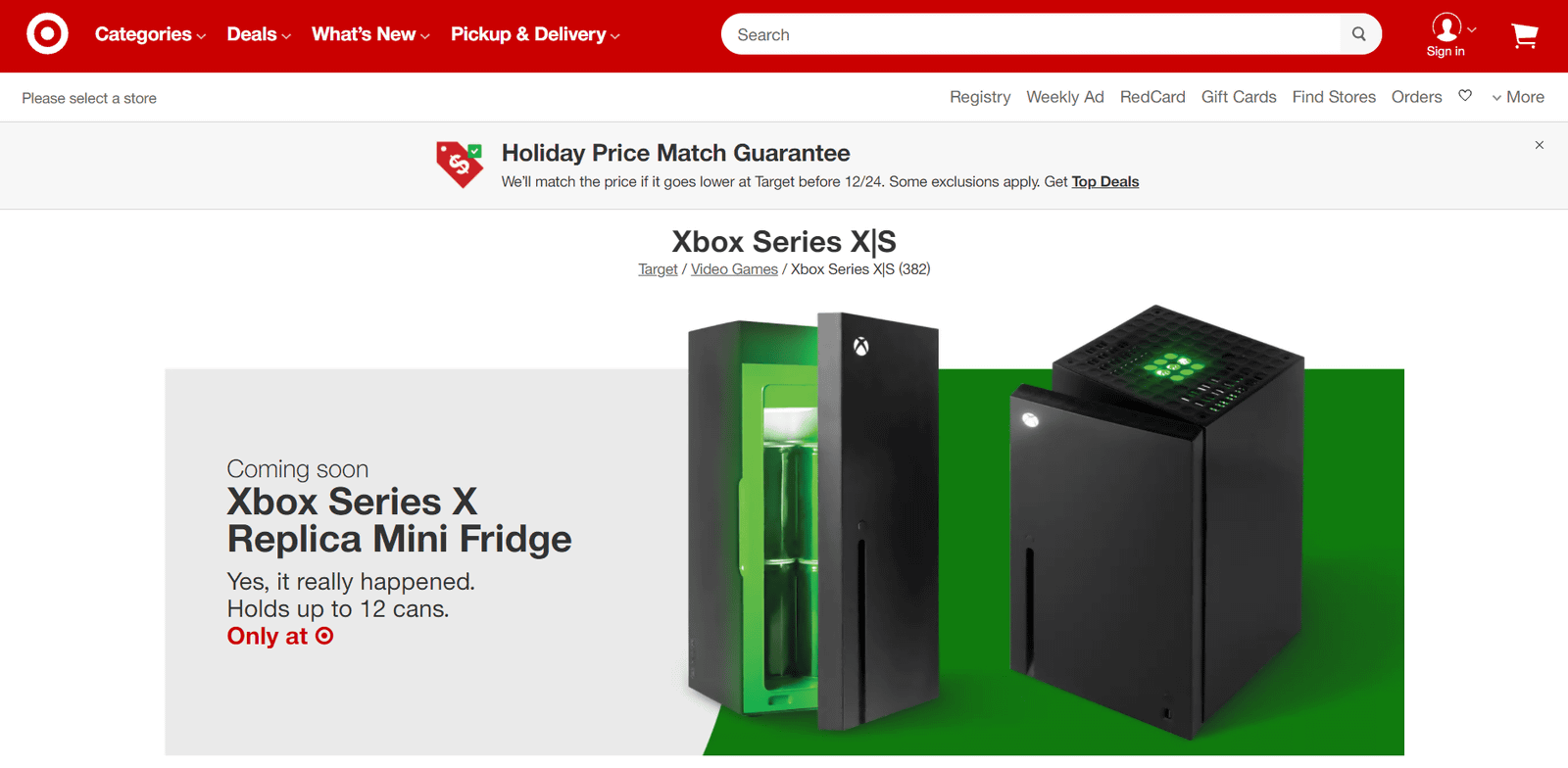 Xbox Series X Replica Mini Fridge : Target