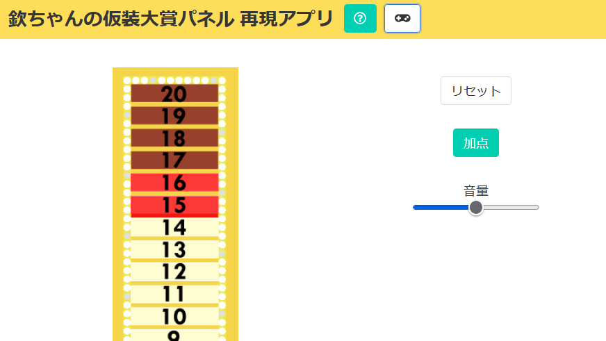 あの仮装大賞で20点満点を取った喜びをブラウザ上で体験できる「欽 