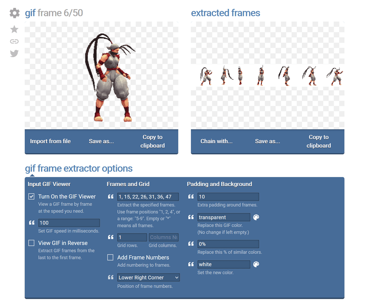 Online GIF to sprite sheet converter