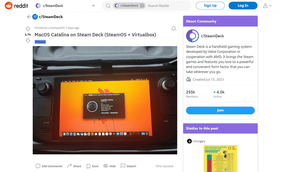 携帯ゲーミングpcの「steam Deck」でmacos Catalinaを動作させることに成功 Gigazine 