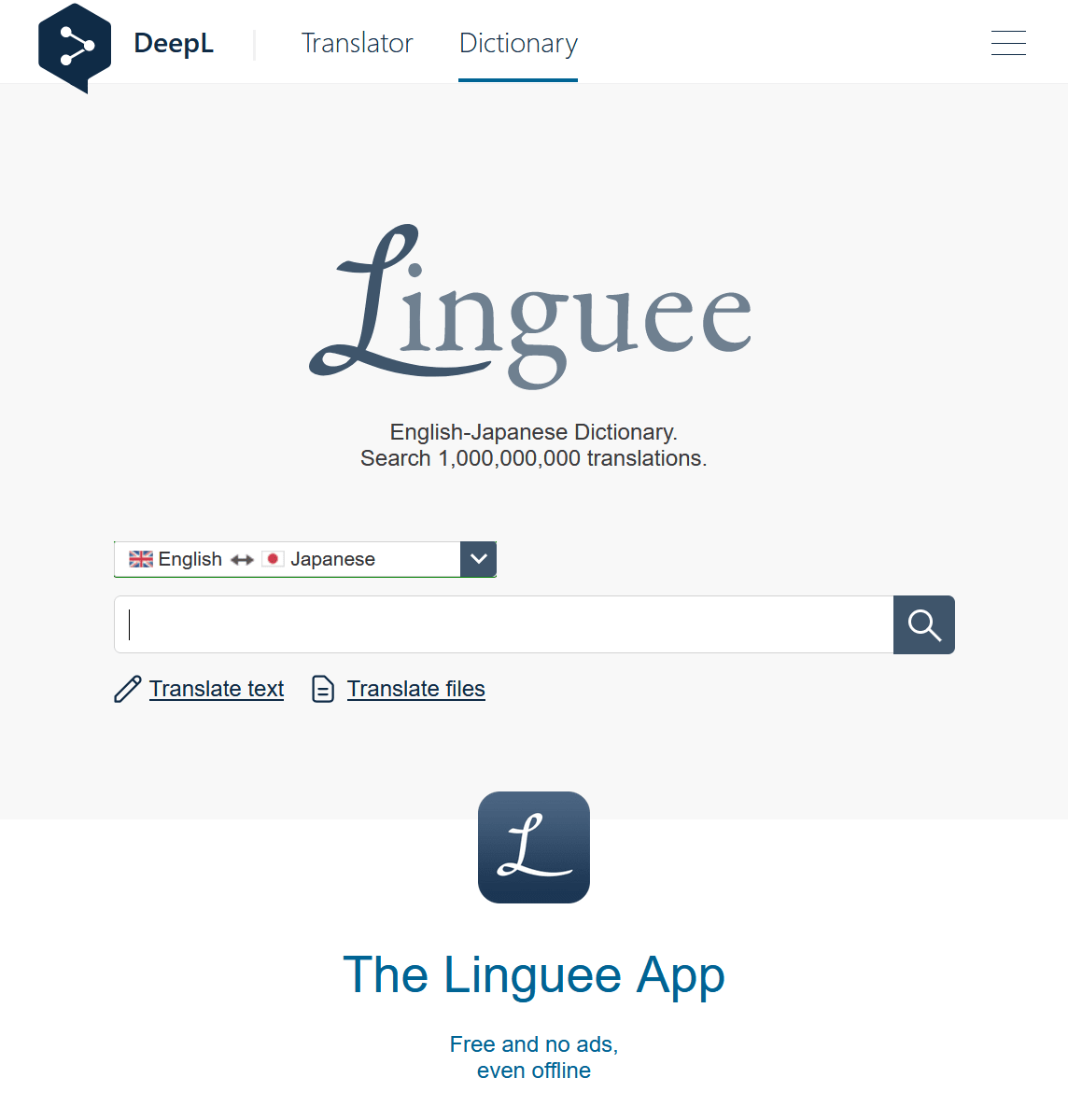 Free online dictionary Linguee.com 