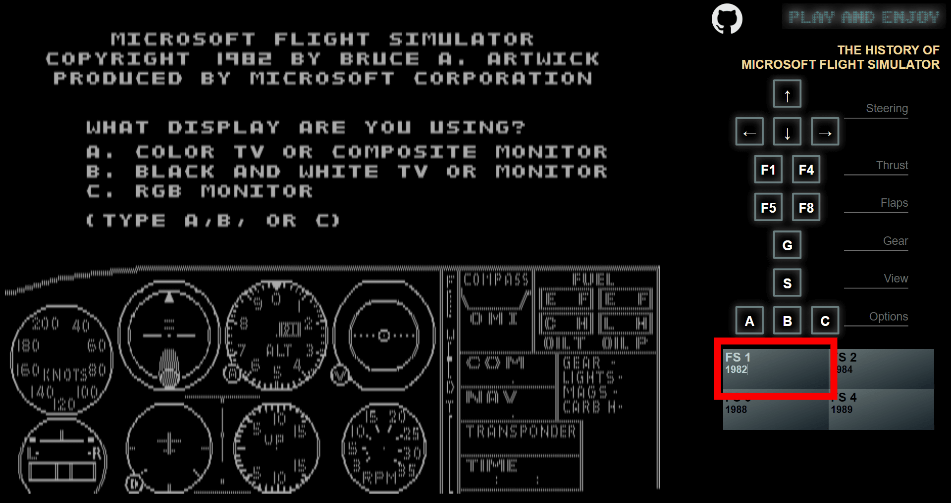 What is the appearance method of the unofficial ported version of the original Microsoft Flight Simulator released 40 years ago being adopted as an Easter egg by the head family? image pic