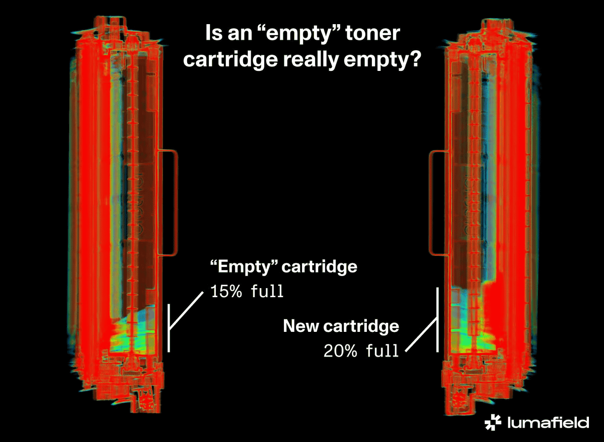 プリンターのトナーカートリッジは新品でも満タンなわけではない、その