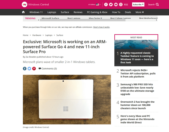 Microsoft is working on ARM-based Surface Go 4 and 11-inch Surface Pro