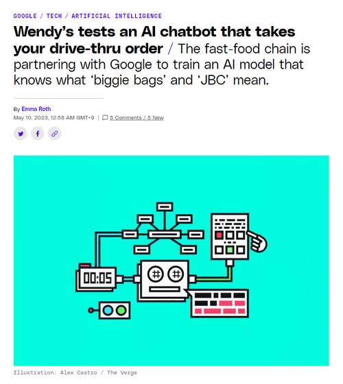 Wendy's, Google Train Next-Generation Order Taker: an AI Chatbot - WSJ