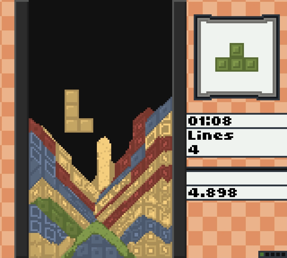 Someone made a Tetris game but with sand pieces