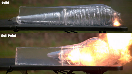 Super Slow Motion - Hollow Points Hitting Ballistic Gel & Food 