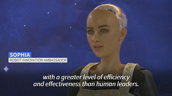 Humanoid robot says she can 'lead better than humans