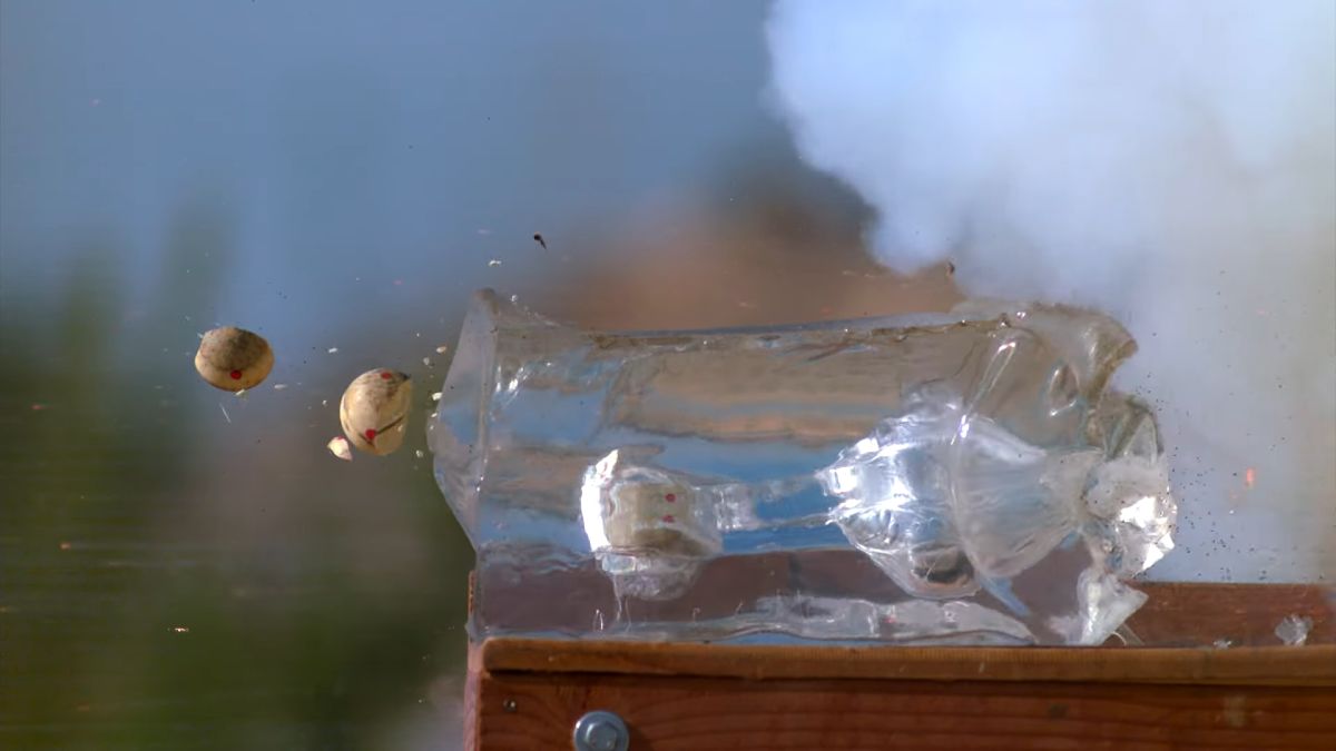 Shooting Cannon-Fired Cue Balls Into Ballistics Gel In Ultra-Slow