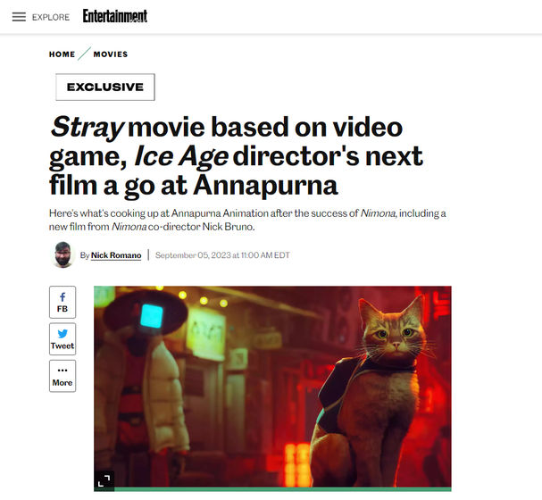 Stray Cat Video Game Gets Movie From Annapurna