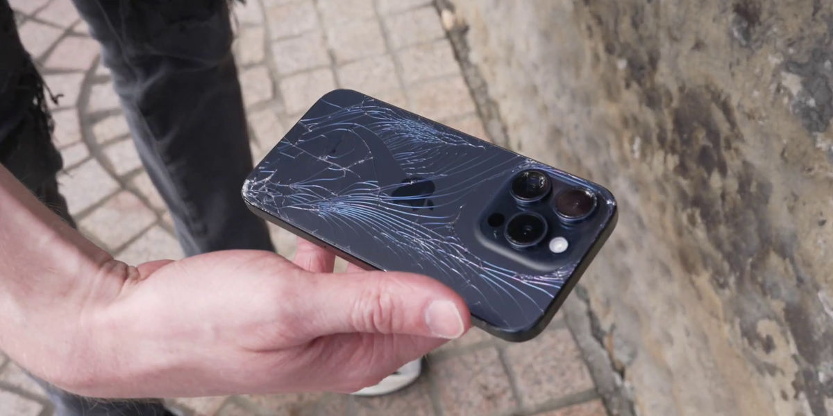 Watch: iPhone 15 Pro Max glass back instantly shatters in