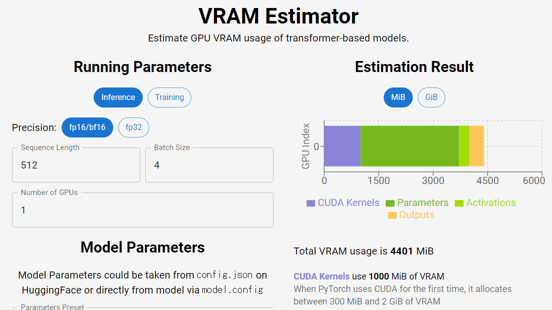 大規模言語モデルを動作させる時に必要なVRAMの使用量を推定してくれる「VRAM Estimator」