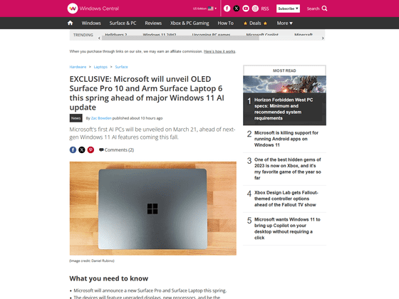 MicrosoftがAI機能を強化した「Surface Pro 10」と「Surface Laptop 6