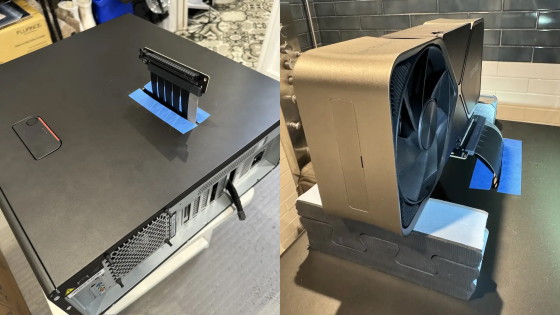 “GeForce RTX 4090” solves the problem of being too big with the skill of “drilling a hole in the PC case and connecting it with an elevated cable” – GIGAZINE