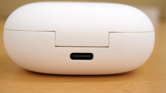 USB Type-C port on the back of the charging case
