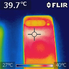 Pixel 9 Pro XL temperature under heavy load (back side)