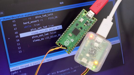 I tried running and debugging an LED blinking circuit on the RISC-V core of the 'Raspberry Pi Pico 2'